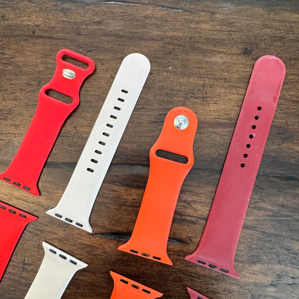 Smartwatch Silicone Bands - Red, Orange, White-Size 44 - Picture 3 of 4